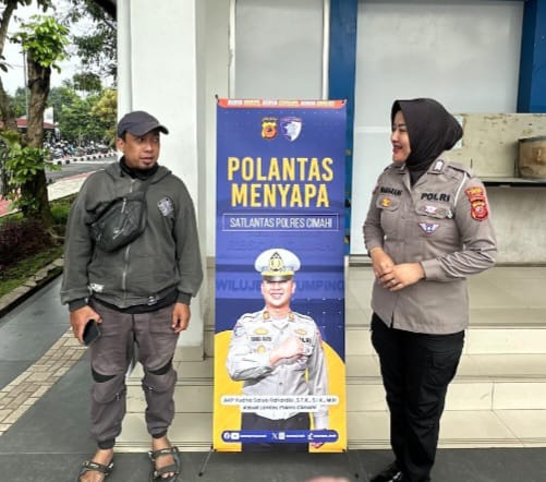 Polantas Menyapa di Samsat Cimareme. (Istimewa)