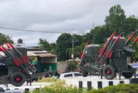 Penampakan Rudal Rapier Arhanud Di Bundaran Jati Kota Cimahi. Foto : eri